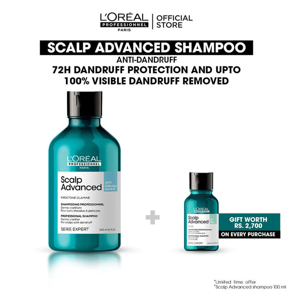 L'Oreal Professional - Serie Expert Scalp Advance Shampoo 300 ML - For Anti Dandruff with free gift L'Oreal Professional - Luxeery