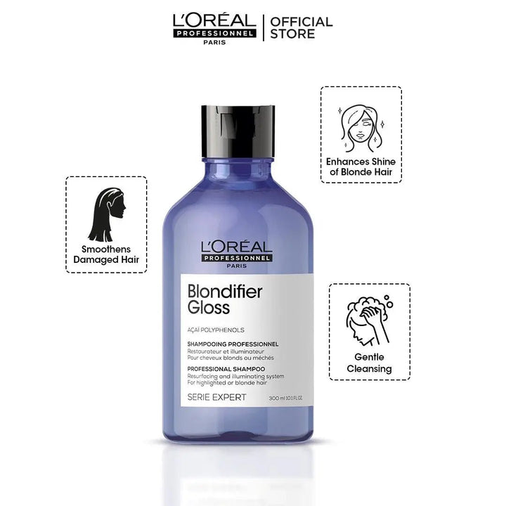 Loreal Professionnel Serie Expert Blondifier Gloss Shampoo - 300ml - For Highlighted Or Blond Hair Loreal Professionnel - Luxeery