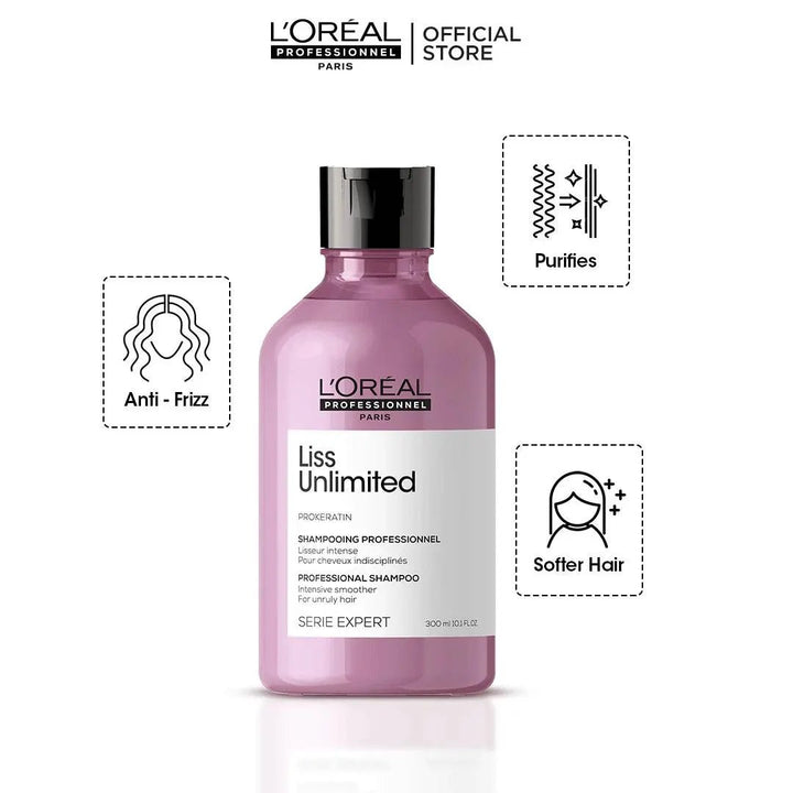 Loreal Professionnel Serie Expert Liss Unlimited Shampoo - 300ml - For Frizzy Hair & Straightened Hair Loreal Professionnel - Luxeery