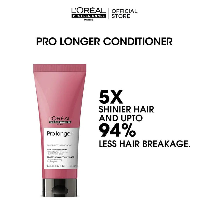 Loreal Professionnel Serie Expert Pro Longer Conditioner With Filler - A100 And Amino Acid - 200ml - For Long Hair With Thinned Ends (6119) Loreal Professionnel - Luxeery