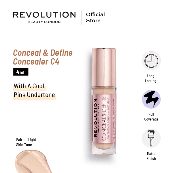 Makeup Revolution Conceal & Define Concealer C4 4ml Makeup Revolution - Luxeery