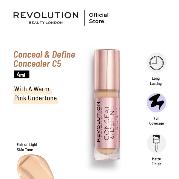 Makeup Revolution Conceal & Define Concealer C5 4ml Makeup Revolution - Luxeery