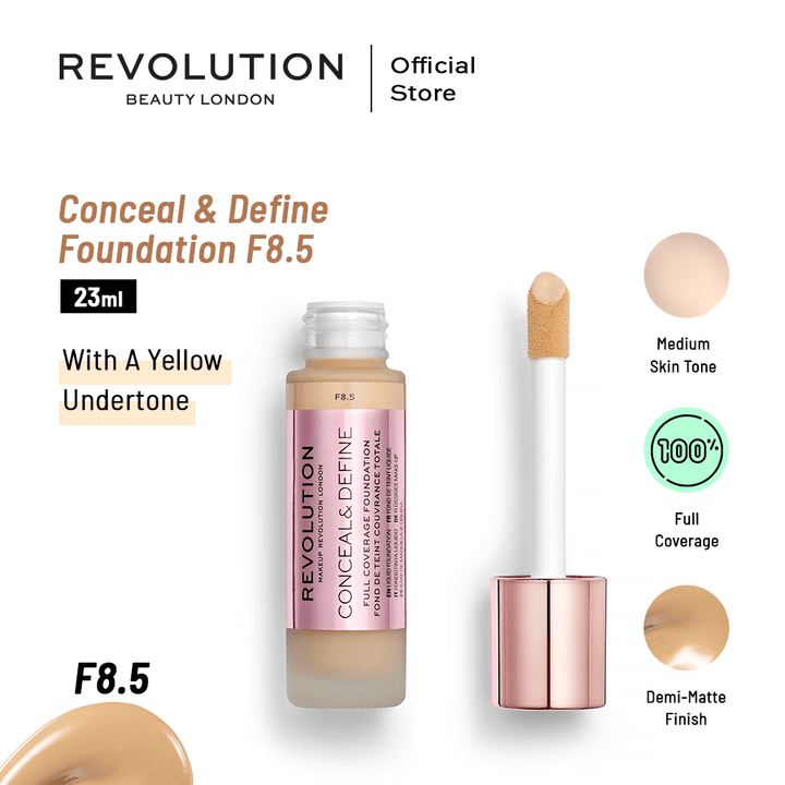 Makeup Revolution Conceal & Define Foundation F8.5 23 ml Makeup Revolution - Luxeery