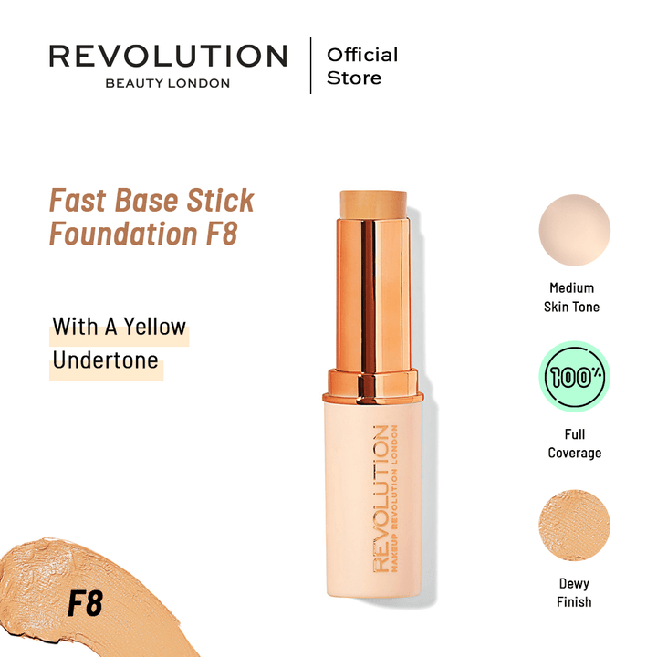 Makeup Revolution Fast Base Stick Foundation - F8 Makeup Revolution - Luxeery