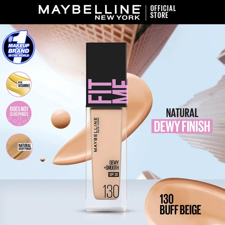 Maybelline Fit Me Dewy + Smooth Foundation 130 Buff Beige Spf23 Maybelline - Luxeery