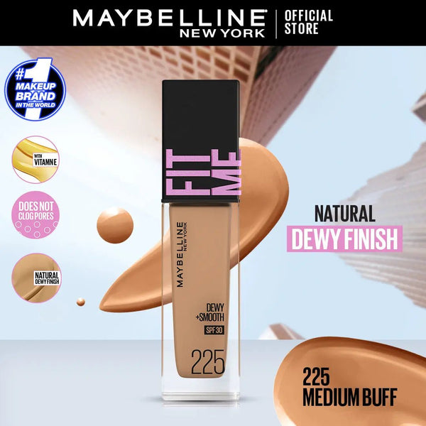 Maybelline Fit Me Dewy+Smooth Foundation 225 Medium Buff Spf Maybelline - Luxeery