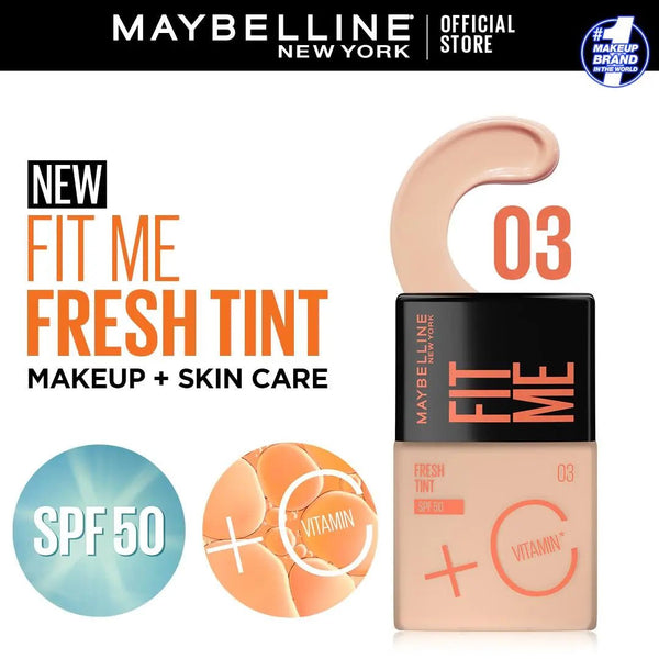 Maybelline Fit Me Fresh Tint Vit C + Spf 50 - 30Ml Shade 03 Maybelline - Luxeery