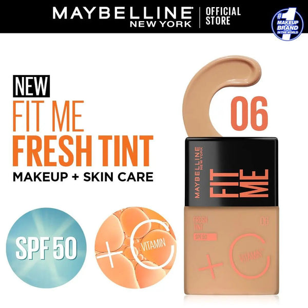 Maybelline Fit Me Fresh Tint Vit C + Spf 50 - 30Ml Shade 06 Maybelline - Luxeery