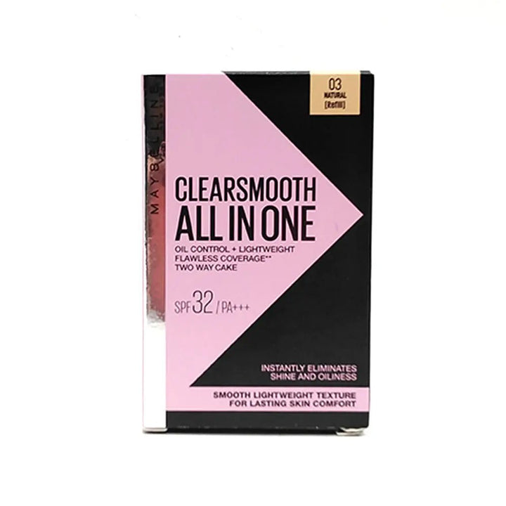 Maybelline New York Clear Smooth All In One Powder Foundation - 03 Natural Maybelline - Luxeery