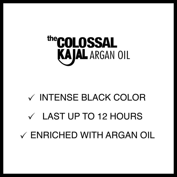 Maybelline New York Colossal Kajal Argan Oil 12 Hr Khol Liner - 01 Black Kajal Maybelline - Luxeery