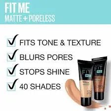 Maybelline New York Fit Me Matte & Poreless Liquid Foundation 18Ml Mini Tube - 120 Classic Ivory - For Normal To Oily Skin Maybelline - Luxeery