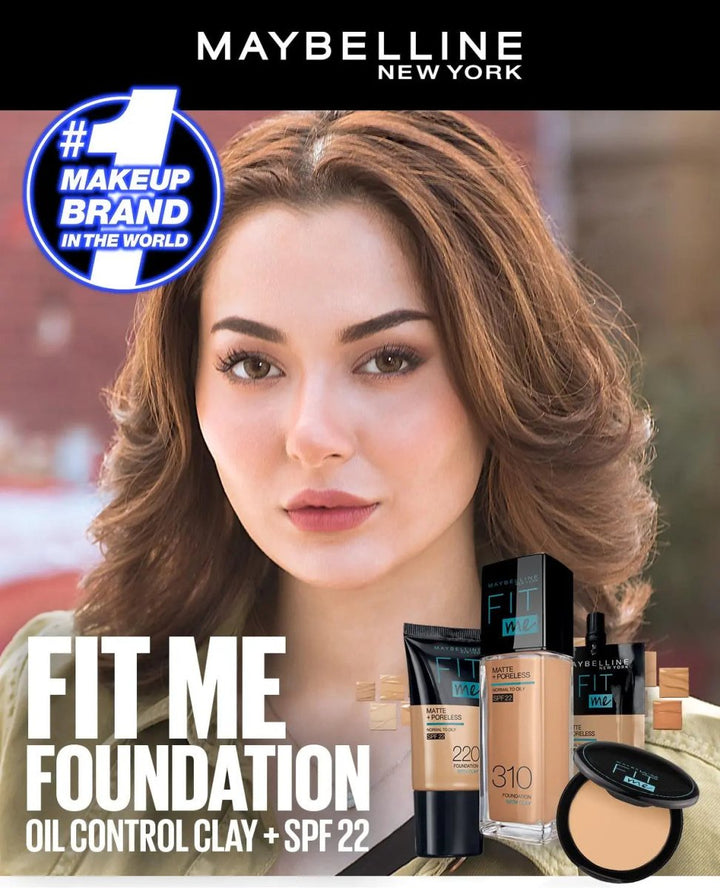 Maybelline Ny New Fit Me Matte + Poreless Liquid Foundation Spf 22 - 110 Porcelain 30Ml - For Normal To Oily Skin Maybelline - Luxeery