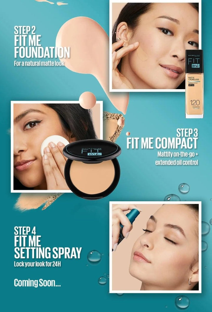 Maybelline Ny New Fit Me Matte + Poreless Liquid Foundation Spf 22 - 110 Porcelain 30Ml - For Normal To Oily Skin Maybelline - Luxeery