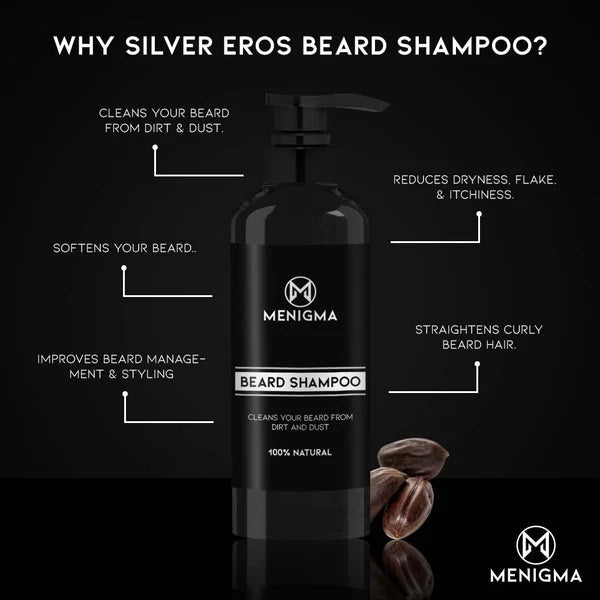 Menigma Silver Eros Beard Shampoo 100Ml Menigma - Luxeery