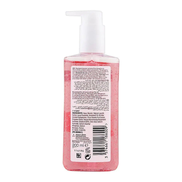 Neutrogena Facial Wash Fresh & Clear With Pink Grapefruit Pump 200M (Co) Neutrogena - Luxeery