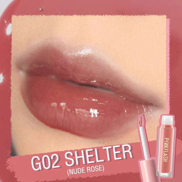 PinkFlash - Lasting Glossy Lipgloss - G02 PinkFlash - Luxeery