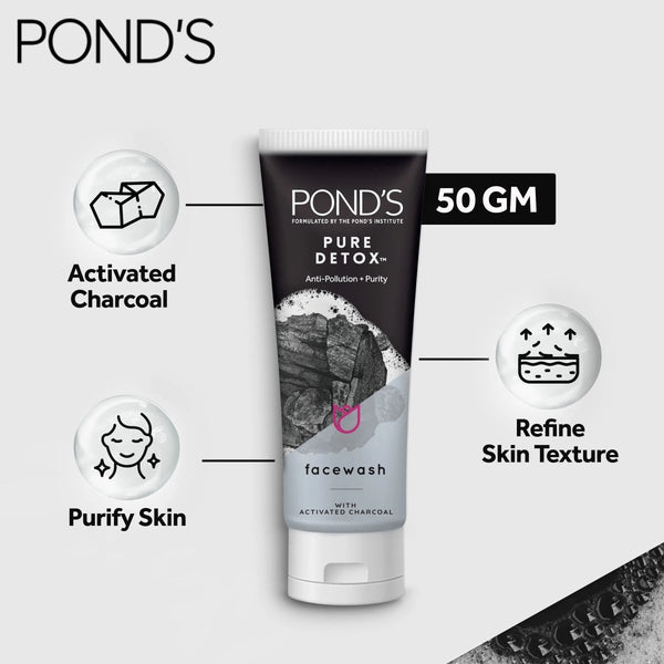 Pond's Pure Detox Anti - Pollution + Purity Face Wash, 50g Ponds - Unilever Pakistan - Luxeery