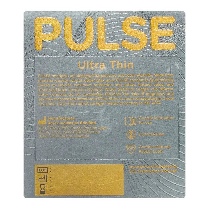 Pulse - Ultra Thin 3 Premium Condoms Pulse - Luxeery