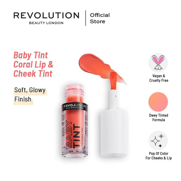 Relove By Revolution Baby Tint Coral Lip & Cheek Tint Makeup Revolution - Luxeery