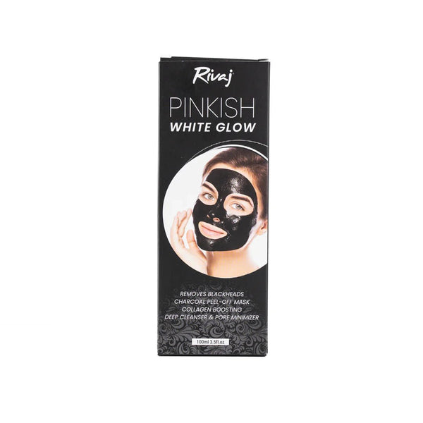 Rivaj - Pinkish White Glow Charcoal Black Peel Off Mask 100ml Rivaj - Luxeery