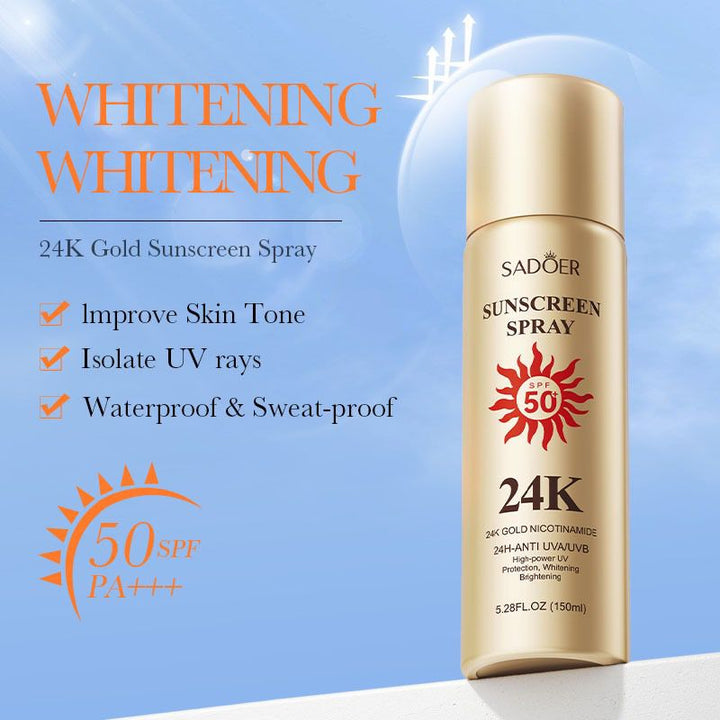 Sadoer Sunscreen Spray Spf50 24K Gold 150Ml Sadoer - Luxeery