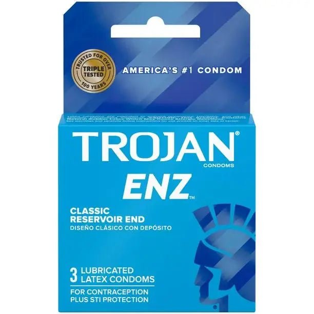 Trojan Condom Enz Classic Premium Lubricant 3Ct Trojan - Luxeery