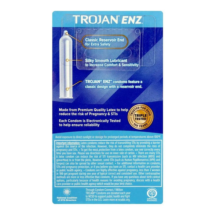 Trojan - Condom Enz Classic Reservoir End - 12S Trojan - Luxeery