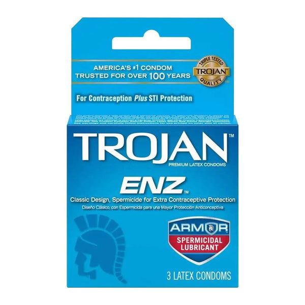 Trojan Enz Armor Spermicidal Lubricant 3 Count Trojan - Luxeery