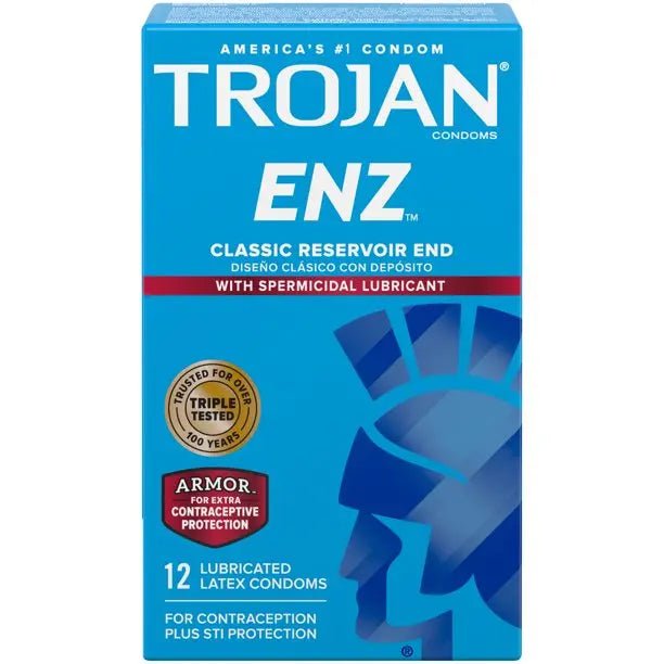 Trojan - Enz Armor Spermicidal Lubricated Condoms 12 Count Trojan - Luxeery