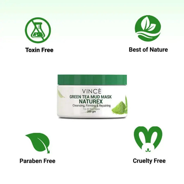 Vince - Green Tea Mud Mask - 200Gm Vince - Luxeery